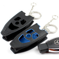 標(biāo)車(chē)族 奔馳 真皮掛鉤汽車(chē)鑰匙包 車(chē)用腰掛鑰匙套 男女適用專車(chē)專用可掛褲腰褲袢 汽車(chē)用品 藍(lán)內(nèi)bcz0343
